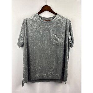 Women’s Falls Creek 1X Silver Velvet Short Sleeve Shirt with Breast Pocket